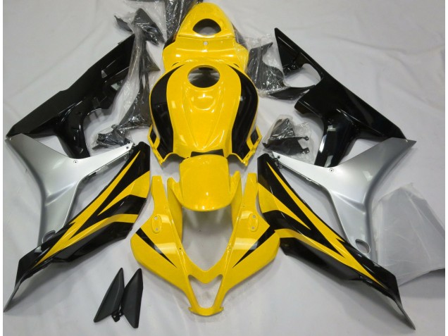 Glänzendes Gelb Silber & Schwarz 2007-2008 CBR600RR Motorrad Verkleidungen