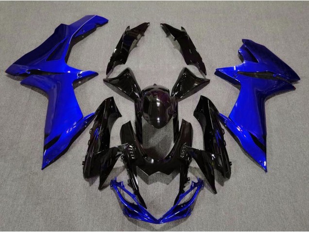 Glänzendes Schwarz & Aquablau 2011-2024 GSXR 600-750 Motorrad Verkleidungen