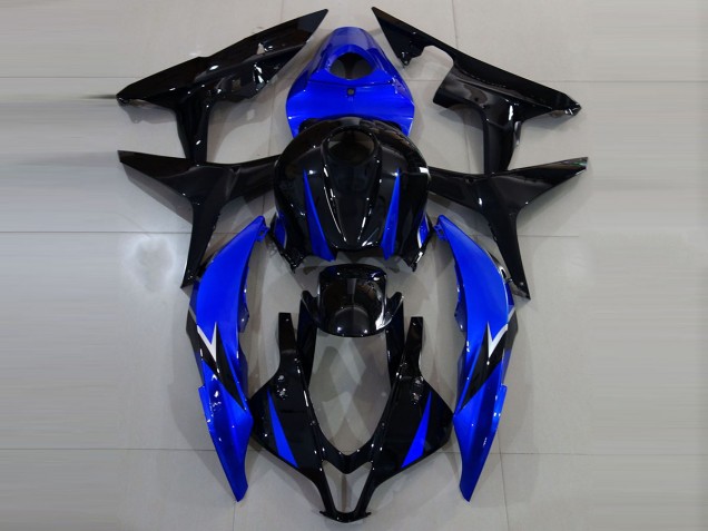 Glänzendes Schwarz & Blau 2007-2008 CBR600RR Motorrad Verkleidungen