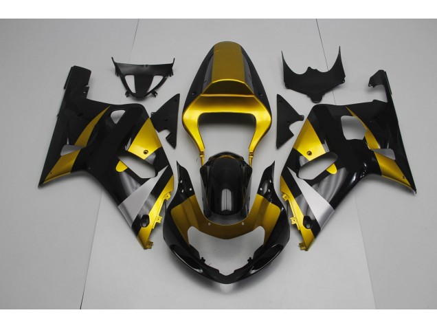 Glänzendes Schwarz & Gold 2001-2003 GSXR 600-750 Motorrad Verkleidungen