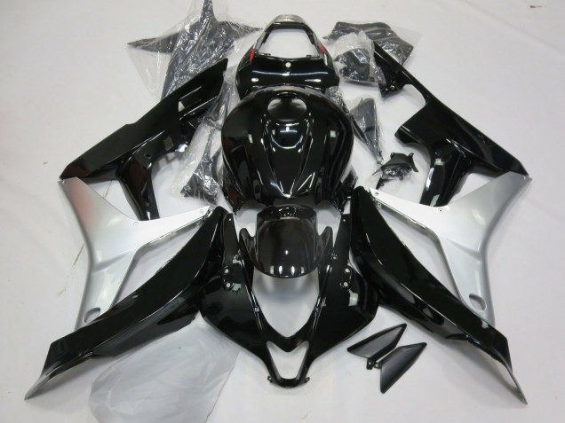 Glänzendes Schwarz & Silber 2007-2008 CBR600RR Motorrad Verkleidungen