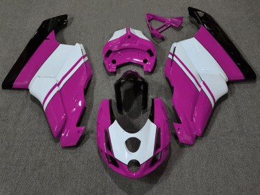 Glanzrosa & Weiß 2003-2004 Ducati 749 999 Motorrad Verkleidungen