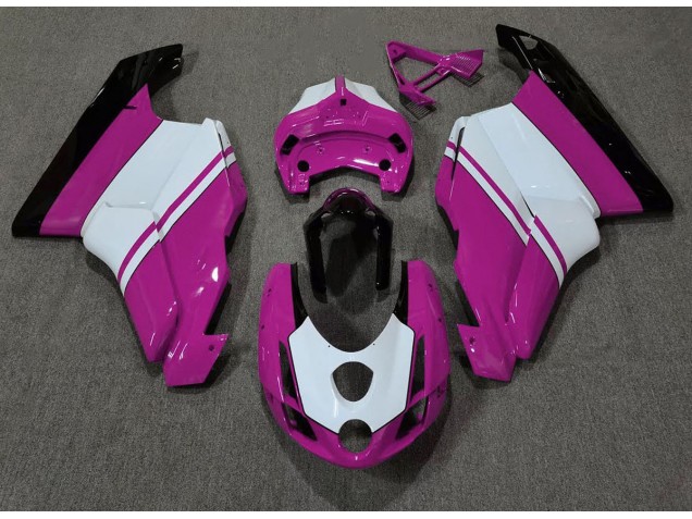 Glanzrosa & Weiß 2003-2004 Ducati 749 999 Motorrad Verkleidungen