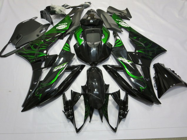 Grün Flamme 2006-2007 R6 Motorrad Verkleidungen