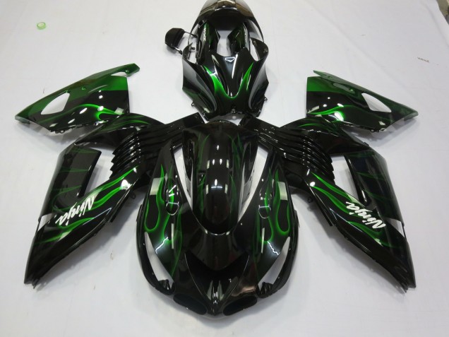 Grün Flamme 2006-2011 ZX14R Motorrad Verkleidungen