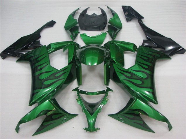 Grün Flamme 2008-2010 ZX10R Motorrad Verkleidungen