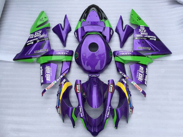Grün-Lila Trick Star 2004-2005 ZX10R Motorrad Verkleidungen