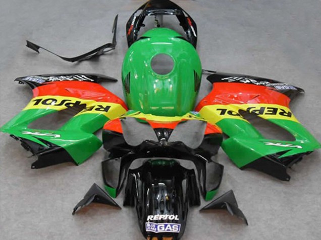 Grün Repsol 2002-2012 VFR800 Motorrad Verkleidungen
