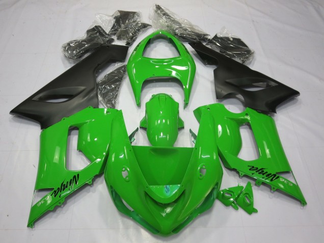 Grün Schwarz 2005-2006 ZX6R Motorrad Verkleidungen Grün Schwarz 2005-2006 ZX6R Motorrad Verkleidungen
