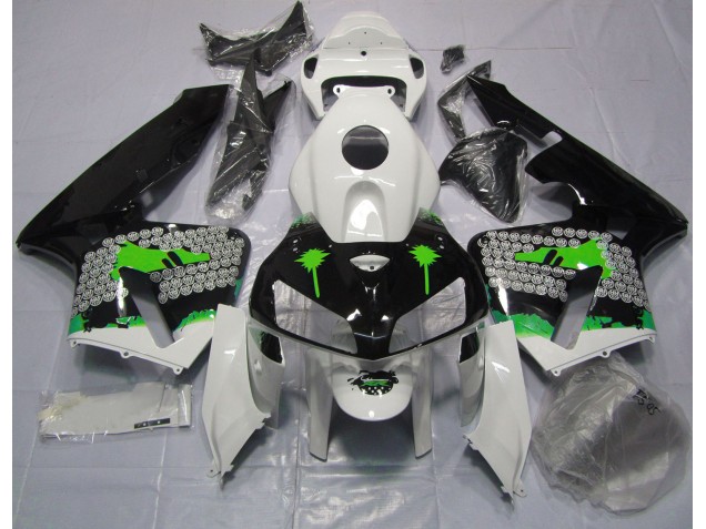 Grüne Spritzer Auf Glänzendem Schwarz 2005-2006 CBR600RR Motorrad Verkleidungen