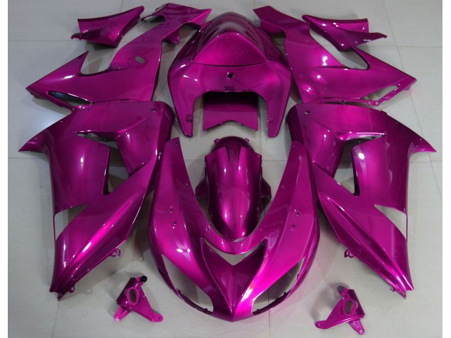 Hot Pink Schlicht 2006-2007 ZX10R Motorrad Verkleidungen Hot Pink Schlicht 2006-2007 ZX10R Motorrad Verkleidungen