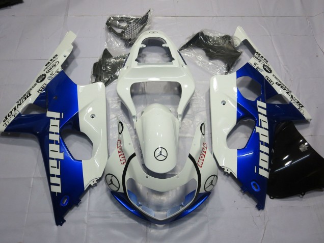 Jordan Blau & Weiß 2000-2002 GSXR 1000 Motorrad Verkleidungen Jordan Blau & Weiß 2000-2002 GSXR 1000 Motorrad Verkleidungen