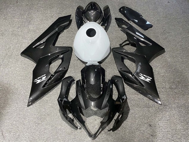 Kohlefaser Stil & Glänzend Weiß 2005-2006 GSXR 1000 Motorrad Verkleidungen