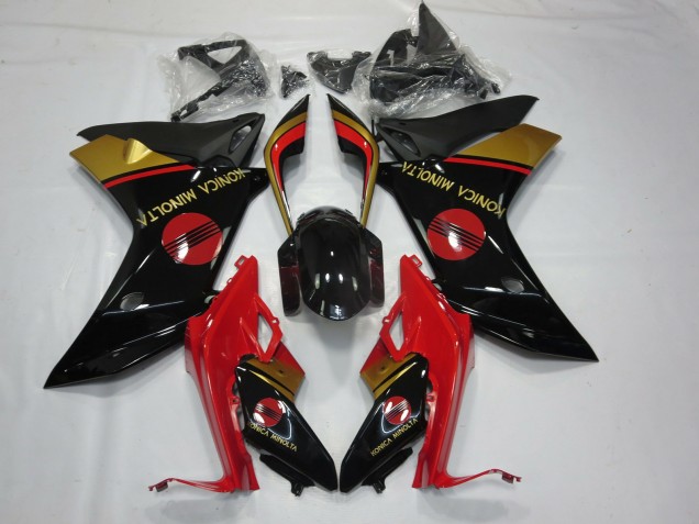 Konica Minolta Rot Schwarz & Gold 2011-2012 CBR600F Motorrad Verkleidungen Konica Minolta Rot Schwarz & Gold 2011-2012 CBR600F Motorrad Verkleidungen