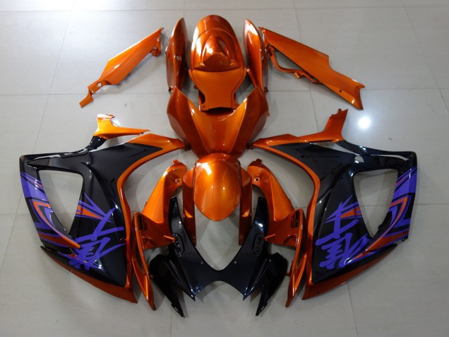 Kräftiges Orange & Schwarz Glänzend 2006-2007 GSXR 600-750 Motorrad Verkleidungen