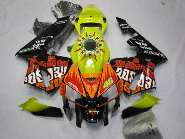 Leuchtend Gelb Rossi 2005-2006 CBR600RR Motorrad Verkleidungen