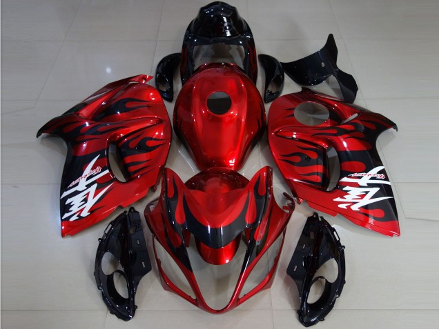 Leuchtend Rot & Flamme 2008-2020 GSXR 1300 Motorrad Verkleidungen