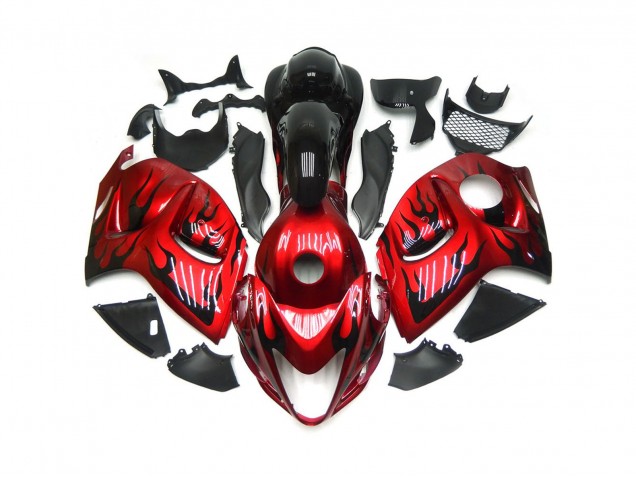 Leuchtend Rot Mit Schwarz Flamme 2008-2020 GSXR 1300 Motorrad Verkleidungen