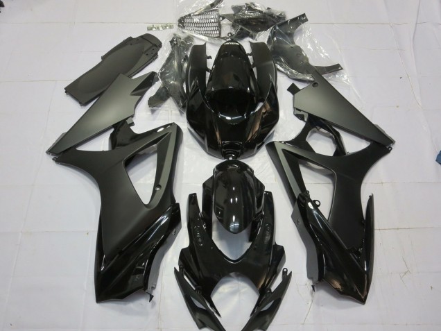 Matt Schwarz Glänzend Schwarz 2007-2008 GSXR 1000 Motorrad Verkleidungen