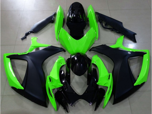 Matt Schwarz & Grün 2006-2007 GSXR 600-750 Motorrad Verkleidungen
