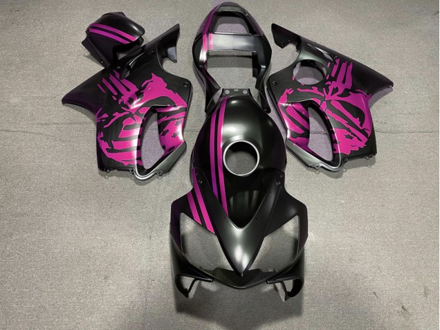 Matt Schwarzer & Rosa Totenkopf 2001-2003 CBR600 F4i Motorrad Verkleidungen
