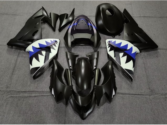Matt Schwarzer & Tiefes Blauer Hai 2004-2005 ZX10R Motorrad Verkleidungen Matt Schwarzer & Tiefes Blauer Hai 2004-2005 ZX10R Motorrad Verkleidungen