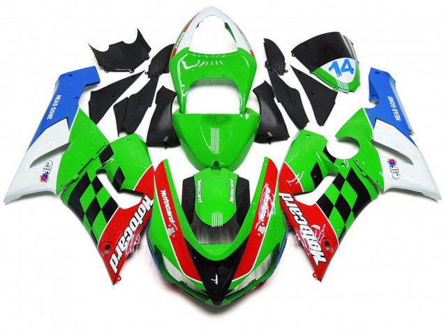 Mehrfarbig Kariert 2005-2006 ZX6R Motorrad Verkleidungen Mehrfarbig Kariert 2005-2006 ZX6R Motorrad Verkleidungen