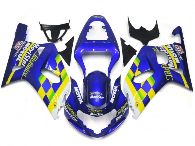Movistar Blau Glänzend 2001-2003 GSXR 600-750 Motorrad Verkleidungen