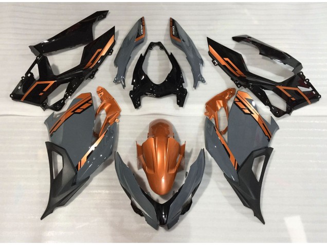 Nardo Grau & Orange 2018-2023 Ninja 400 Motorrad Verkleidungen