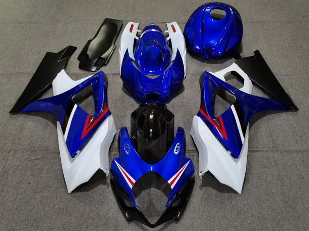 OEM Stil Glanz Blau & Weiß 2007-2008 GSXR 1000 Motorrad Verkleidungen