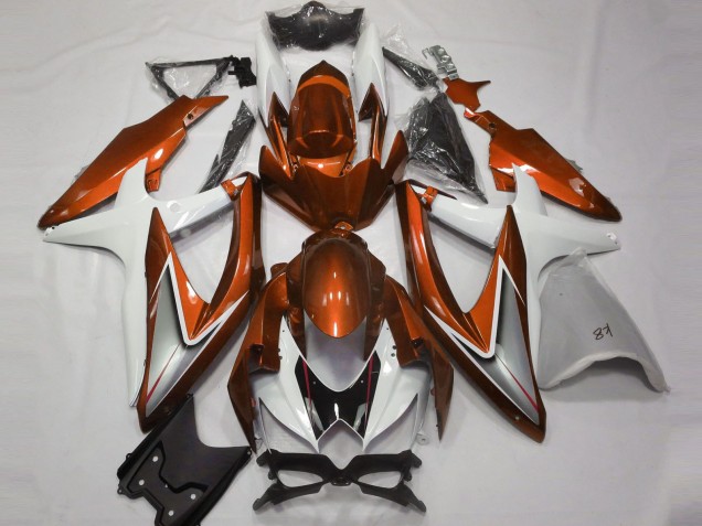 Orange Glänzend & Weiß 2008-2010 GSXR 600-750 Motorrad Verkleidungen