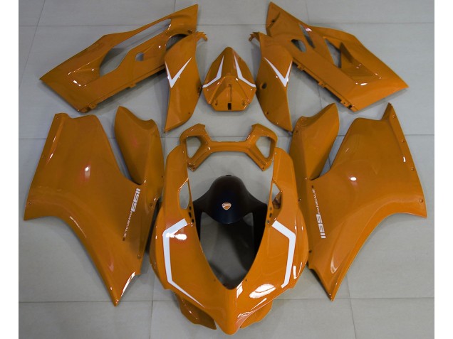 Orange Glänzend & Weiß 2011-2014 Ducati 1199 Motorrad Verkleidungen
