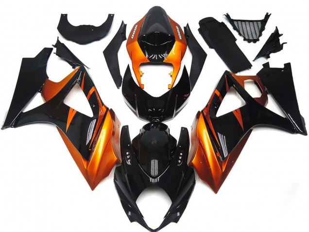Orange & Schwarz Glänzend 2007-2008 GSXR 1000 Motorrad Verkleidungen