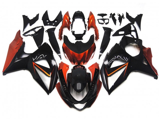 Orange & Schwarz Nach Maß Mit Silbereinlage 2009-2016 GSXR 1000 Motorrad Verkleidungen