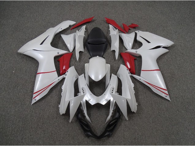 Perlweiß & Rot 2011-2024 GSXR 600-750 Motorrad Verkleidungen