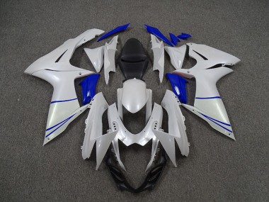 Perlweiß & Tiefes Blau 2011-2024 GSXR 600-750 Motorrad Verkleidungen