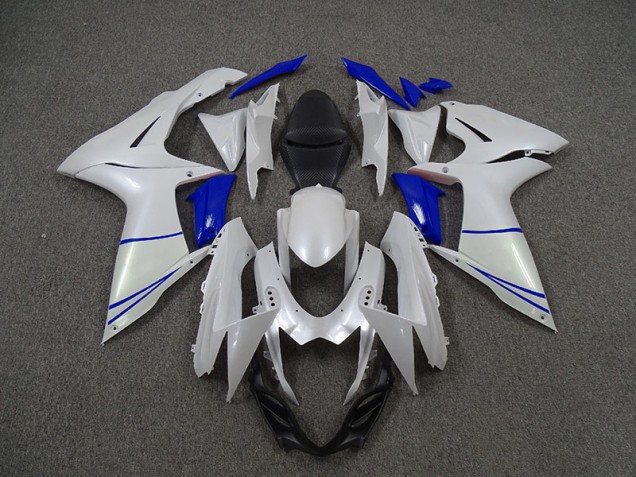 Perlweiß & Tiefes Blau 2011-2024 GSXR 600-750 Motorrad Verkleidungen