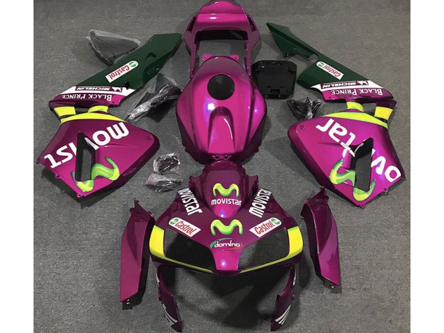 Pink Movistar 2003-2004 CBR600RR Motorrad Verkleidungen