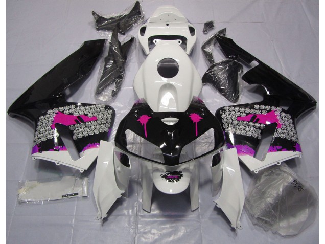 Rosa Splatter Auf Glanz Schwarz 2005-2006 CBR600RR Motorrad Verkleidungen