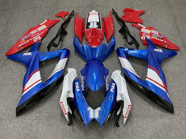 Rot Blau & Glänzend Weiß Custom-Stil 2008-2010 GSXR 600-750 Motorrad Verkleidungen