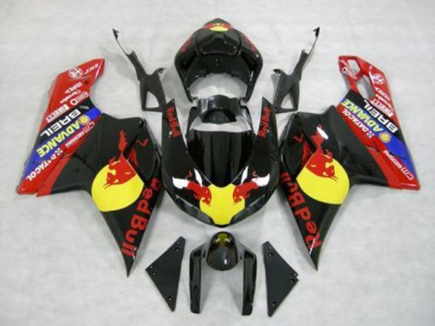 Rot Bull 2007-2014 Ducati 848 1098 1198 Motorrad Verkleidungen