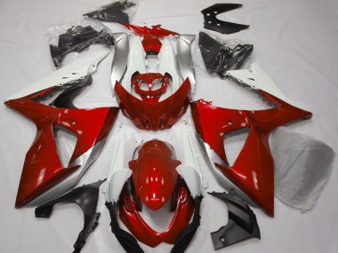 Rot Glänzend & Weiß 2009-2016 GSXR 1000 Motorrad Verkleidungen