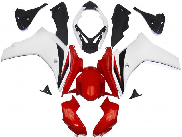 Rot & Glänzend Weiß 2011-2012 CBR600F Motorrad Verkleidungen