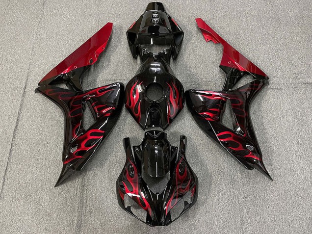 Rot Glänzend Flamme 2006-2007 CBR1000RR Motorrad Verkleidungen