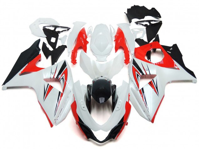 Rot Glänzend Mit Weiß & Schwarz Custom Stil 2009-2016 GSXR 1000 Motorrad Verkleidungen