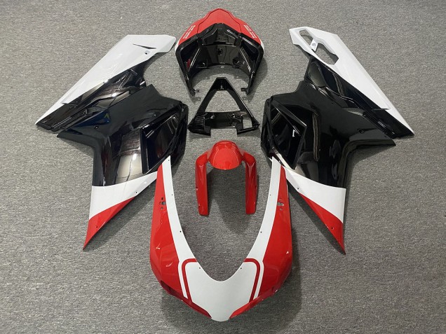 Rot Glänzend Weiß & Schwarz 2007-2014 Ducati 848 1098 1198 Motorrad Verkleidungen