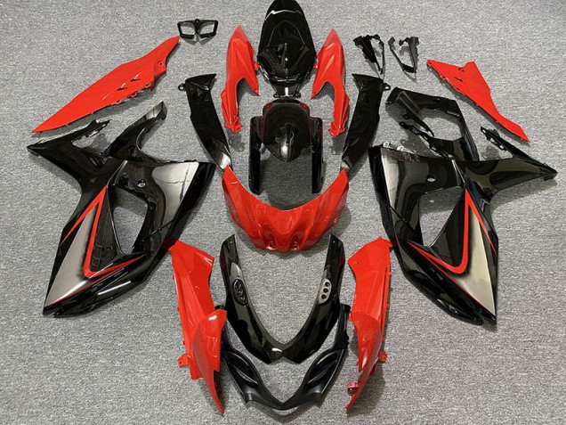 Rot Glänzend & Schwarz 2009-2016 GSXR 1000 Motorrad Verkleidungen