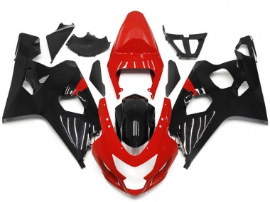 Rot & Glänzender Schwarzstil 2004-2005 GSXR 600-750 Motorrad Verkleidungen