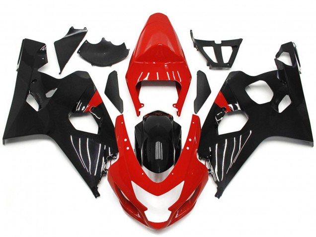 Rot & Glänzender Schwarzstil 2004-2005 GSXR 600-750 Motorrad Verkleidungen