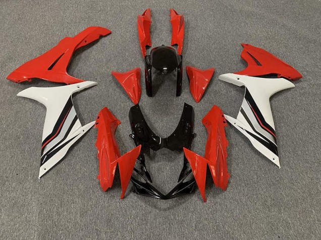 Rot & Glänzender Weißstil 2011-2024 GSXR 600-750 Motorrad Verkleidungen
